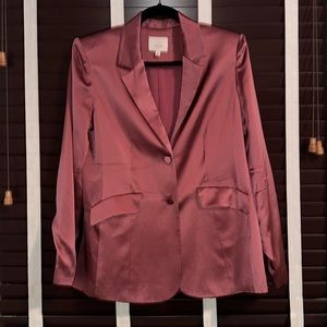 Cinq a sept silk satin blazer